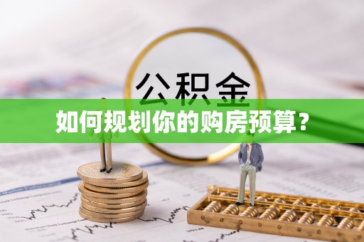 望安如何规划你的购房预算？